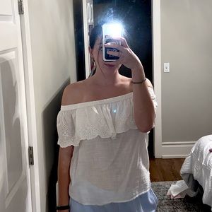 White off the shoulder top
